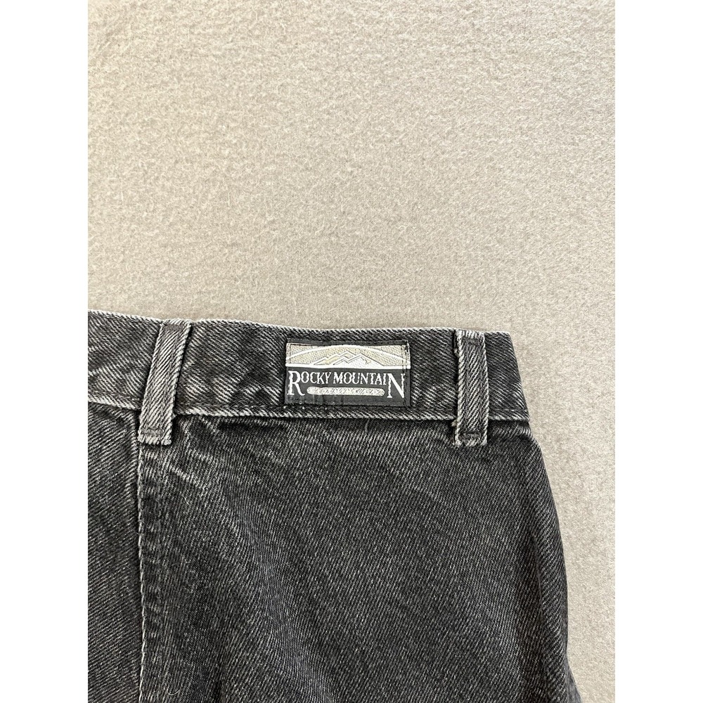 Vtg 1990s Rocky Mountain Womens 26/3 Black Gray Pleated High Rise Jeans USA - Picture 12 of 14